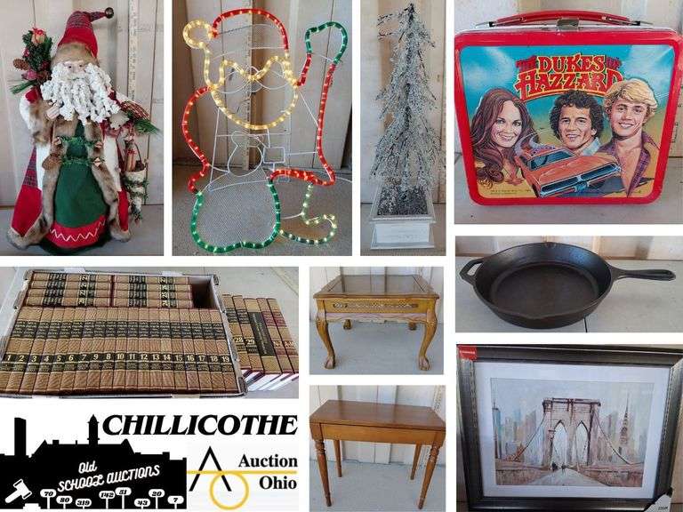 CHILLICOTHE: Christmas Decor, Side Stands, Cast Iron Skillet, Artificial Flowers, Wreaths & More