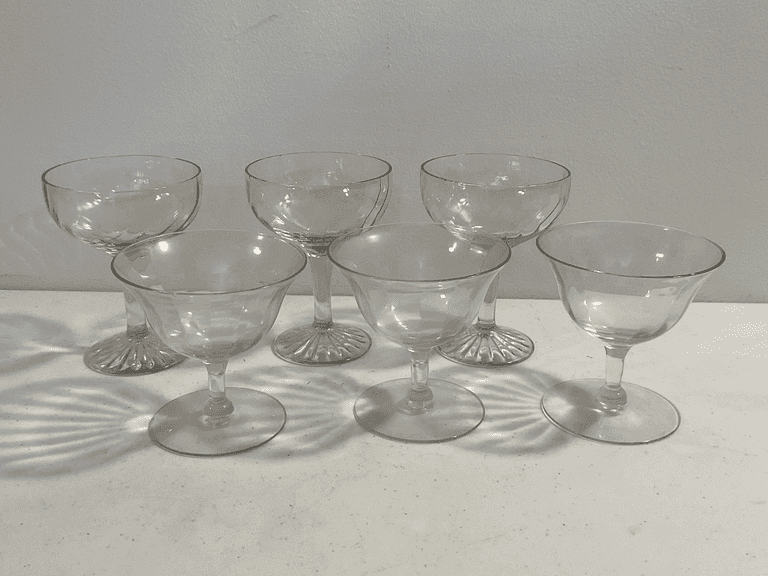 Set of 6 Vintage Crystal Champagne/Sherbet Glasses