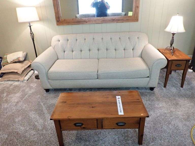 England Furniture Tufted Herringbone Sofa with Coil Core Seating