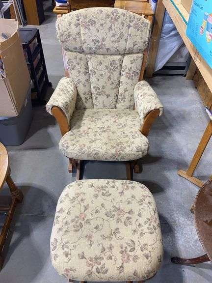 Wooden Glider Rocker with Matching Ottoman