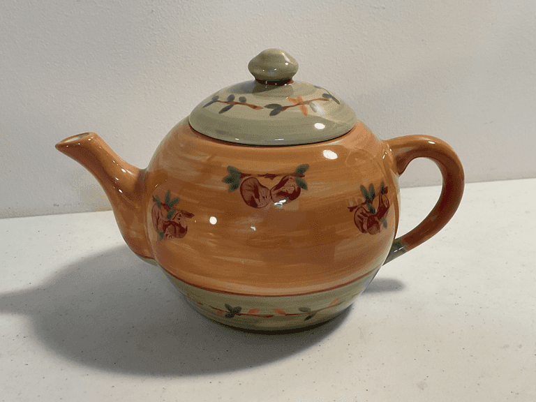 Hartstone Pottery "June Cherries" Teapot – 1989 New in Box