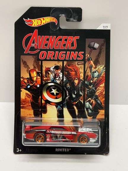 Hot Wheels Marvel Avengers Origins RIVITED Die-Cast Car, Sealed, 7/7, Mattel, FKD48, 2016 Release, U