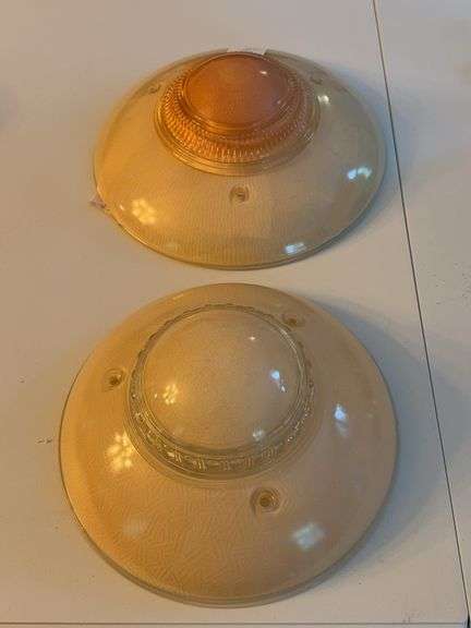 Pair of Vintage Glass Ceiling Light Shades