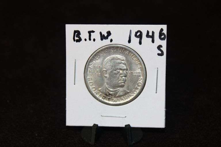 1946-S Booker T. Washington Silver Half Dollar