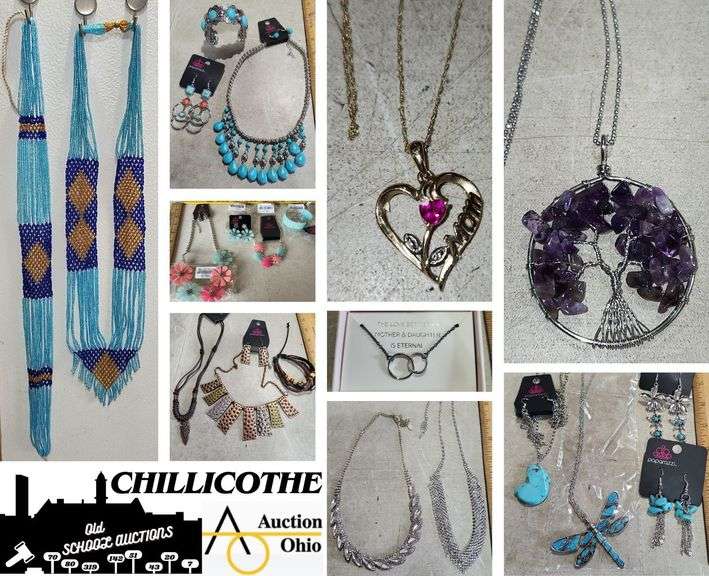 CHILLICOTHE: Paparazzi, 10KT Heart Mom Necklace, Tree Of Life Amethyst Wire Necklace, Beaded Necklace & Headband 