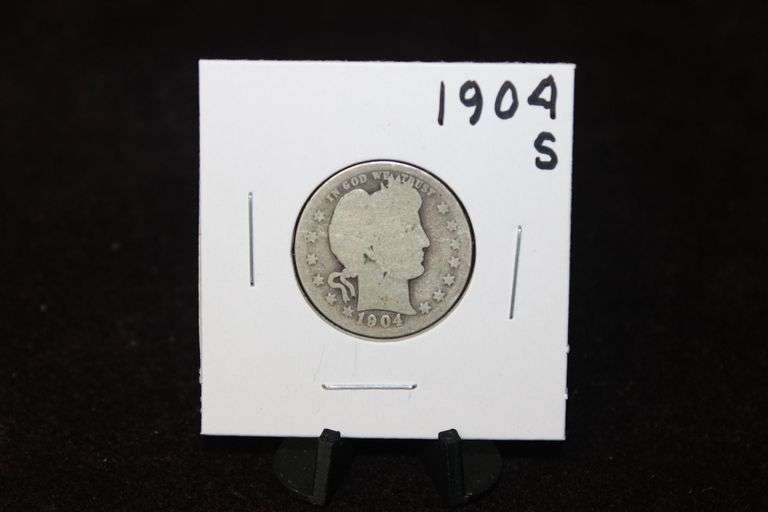1904-S U.S. Barber Silver Quarter
