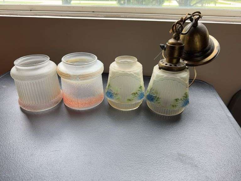 Vintage Glass Lamp Shades & Parts