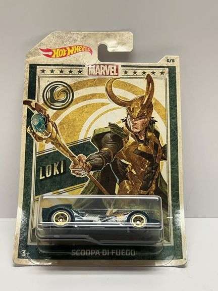 Hot Wheels Marvel Scoopa Di Fuego Loki Car Limited Edition 6/6 Mattel 2017 Carded Collectible Toy Ca