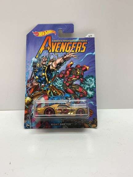 Hot Wheels Marvel Avengers Night Shifter Iron Man Car FKD54, Carded, Avengers Packaging, 2017 Releas