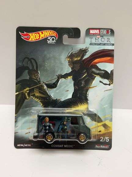 Hot Wheels Marvel Studios Thor Concept Art Combat Medic 2/5 2018 Real Riders 50th Anniversary MOC Ne