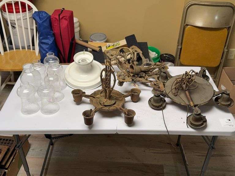 Antique Ceiling Light Fixtures, Chandeliers & Glass Shades