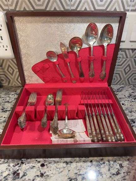 Rogers Sterling Silver Flatware Service in Chest