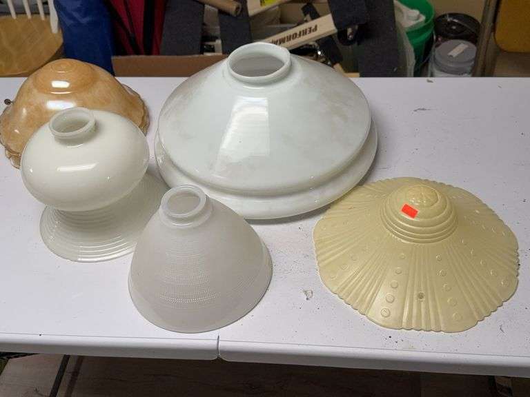 Assorted Vintage Glass Lamp Shades