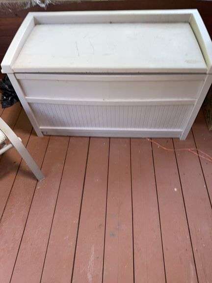 White Resin Outdoor Storage Deck Box
