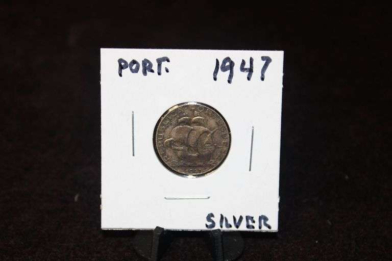 1947 Portugal Silver 2.50 Escudos Coin