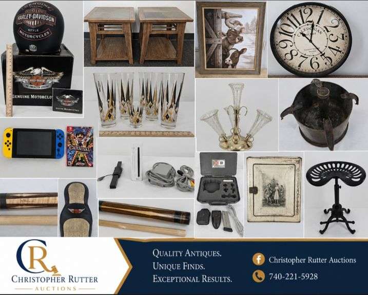 Harley Davidson, Signed Dale Perry Pool Cue 1of 1, Nintendo Switch, Wii, Collectables, Household Furniture, and Much More 