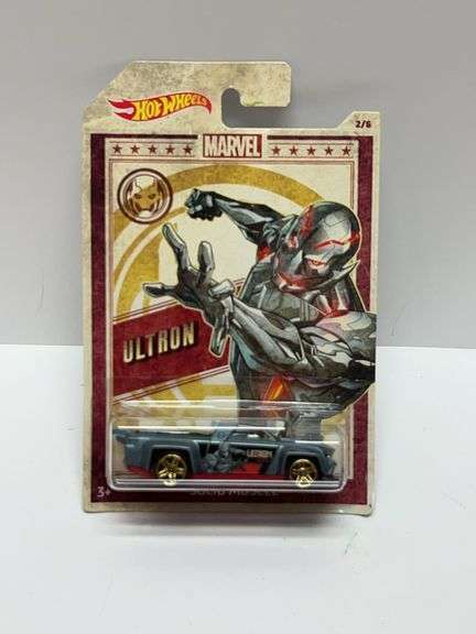 Hot Wheels Marvel Ultron Solid Muscle Die-Cast Car, 2/5, Mattel, 2017, Carded, GDG83 FYY63, Gold Whe