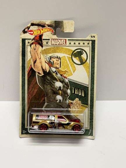 Hot Wheels Marvel Thor Time Shifter Diecast Car, 5/8 Limited Series, Carded Packaging, Mattel GDG83 