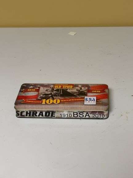 Schrade Old Timer Boy Scouts of America 100th Anniversary Knife Tin