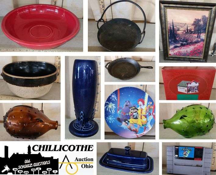 CHILLICOTHE: Uranium, Fiesta, Toscano Valley II Print, Wheaton President  Decanters, & More