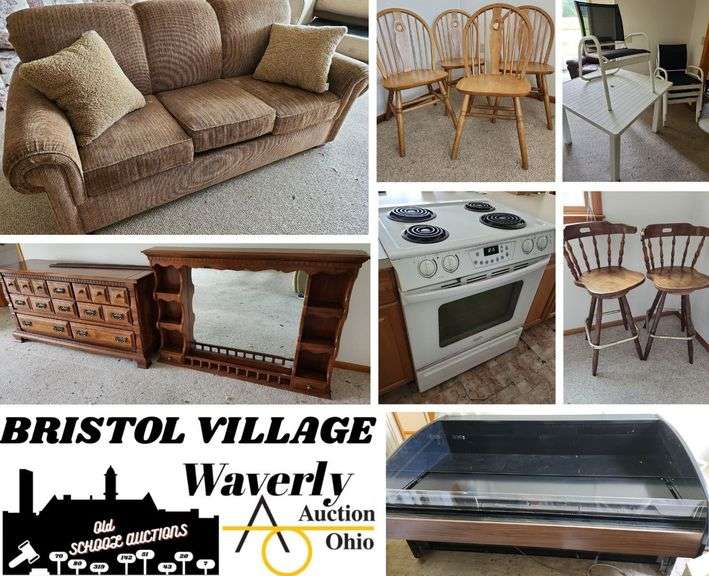 WAVELRY-BRISTOL VILLAGE: Horizonal And Upright Display Cases, Power Recliners, Sofas, Dresser, Patio Tables