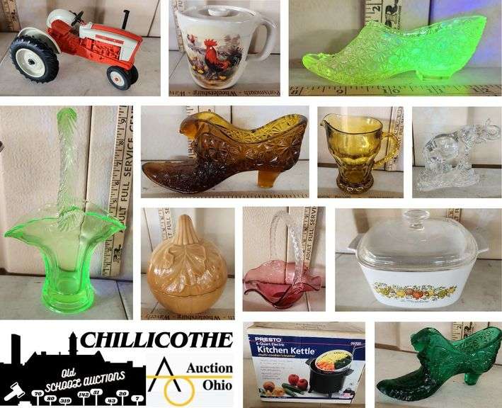CHILLICOTHE: Uranium Baskets, Fenton, Ertl Tractor, Mr. Heater Wall Heater, Corning Ware
