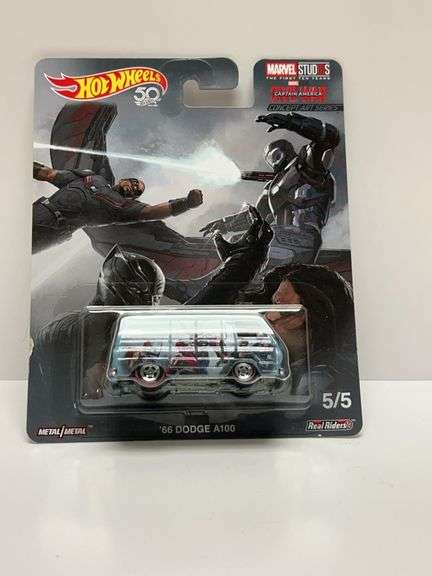 Hot Wheels Marvel Studios Captain America '66 Dodge A100 Real Riders (2018, 5/5, Metal/Metal) NIB MO