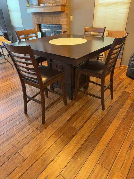 Counter Height Dining Table with Four Chairs