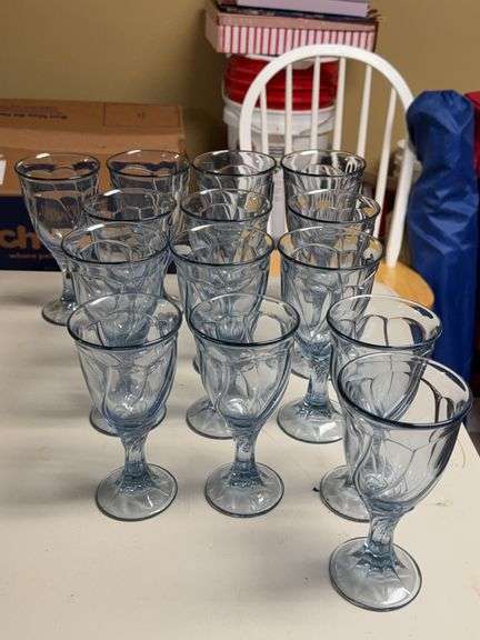 Vintage Noritake Sweet Swirl Light Blue Water Goblets