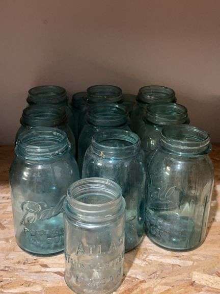 Ball Aqua Mason Jars & Atlas Strong Shoulder Jar Collection