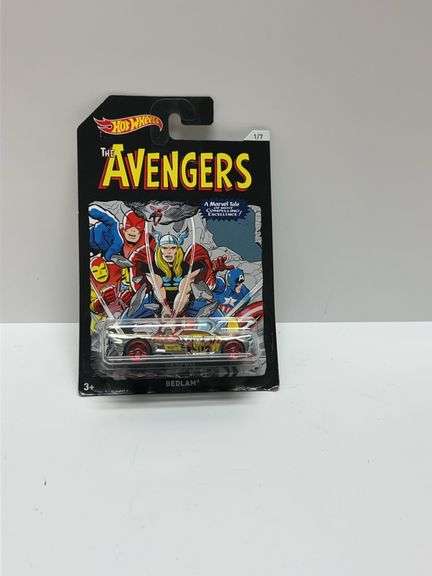 Hot Wheels Marvel Avengers Bedlam Diecast Car, Carded, Featuring Classic Comic Art, Mattel FKD49-P8 