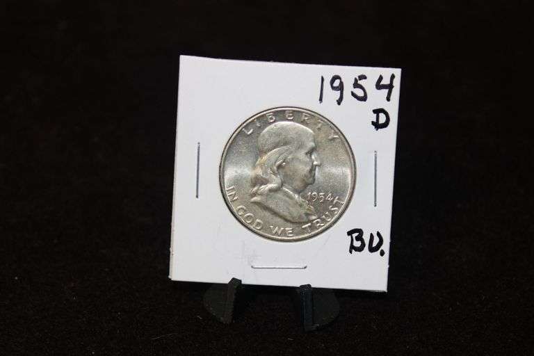 1954-D U.S. Franklin Silver Half Dollar