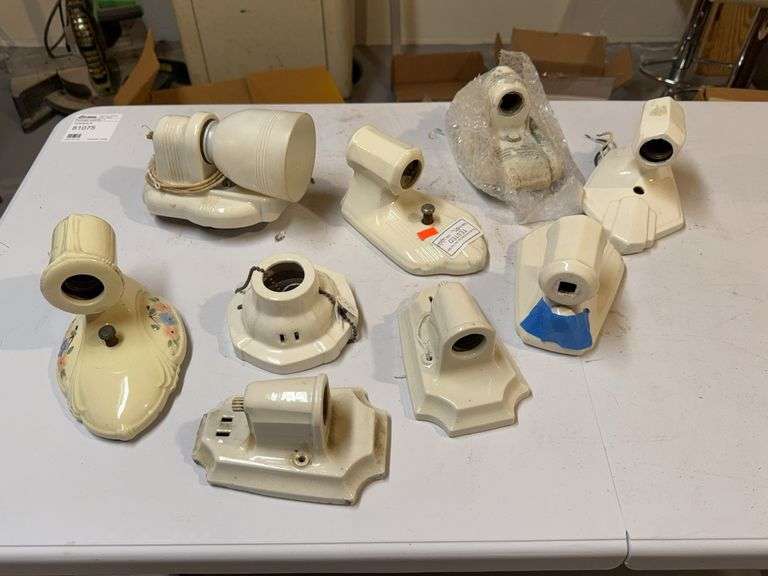 Assorted Vintage Porcelain Wall Sconces & Light Fixtures