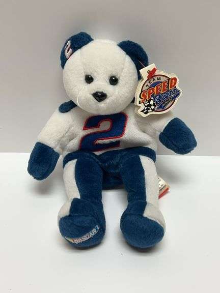1999 Team Beans NASCAR Speed Beans Rusty Wallace #2 Collectible Plush Bear with Tags Authentic Licen