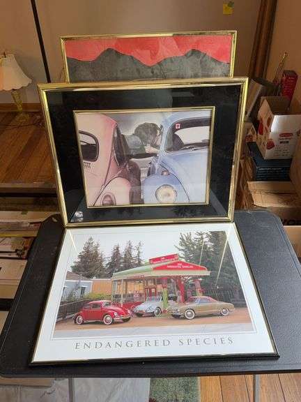 Assorted Framed Automotive & Decorative Wall Art