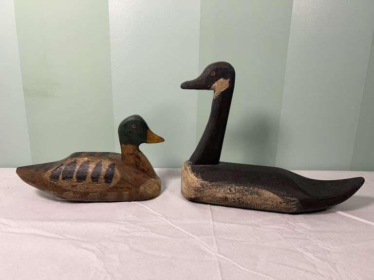 Carved Mallard & Goose Decoys