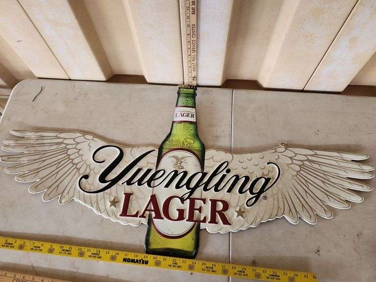 Yuengling Lager Metal Beer Sign 44.5"X22", Minor Bend
