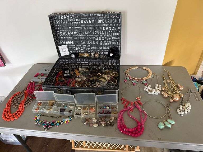 Large Costume Jewelry Collection & Storage Case
