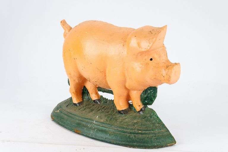 Vintage Cast Iron Pig Doorstop