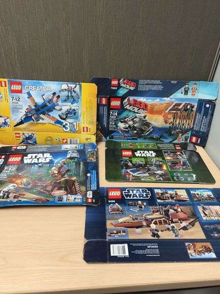 5 Retired LEGO Empty Boxes: Star Wars, Creator 31008, LEGO Movie Sets, 2010s Era Empty Boxes