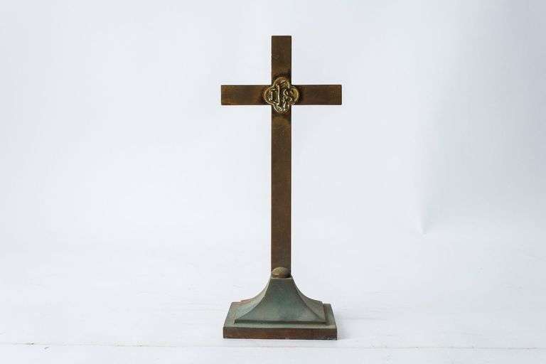 Vintage Cast Brass Altar Cross