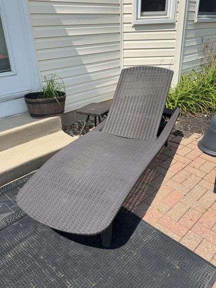 Brown Resin Wicker Adjustable Outdoor Chaise Lounge