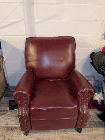 Burgundy Nailhead Accent Recliner
