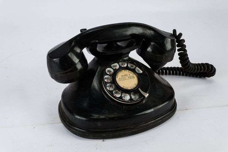 Vintage Black Desktop Rotary Automatic Electric Telephone
