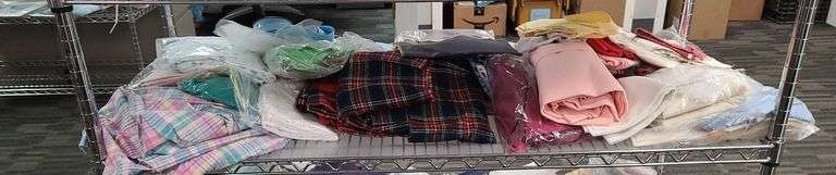 Fabric Yardage, Fat Quarters, and Sewing Notions Including Plaid, Floral, and Solids, Large Bulk Lot