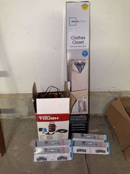 Mainstays Clothes Closet, Hyper Tough Vacuum & Hardware