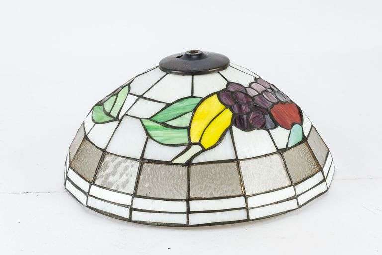 Vintage Stained Glass Fruit Bowl Lamp Shade