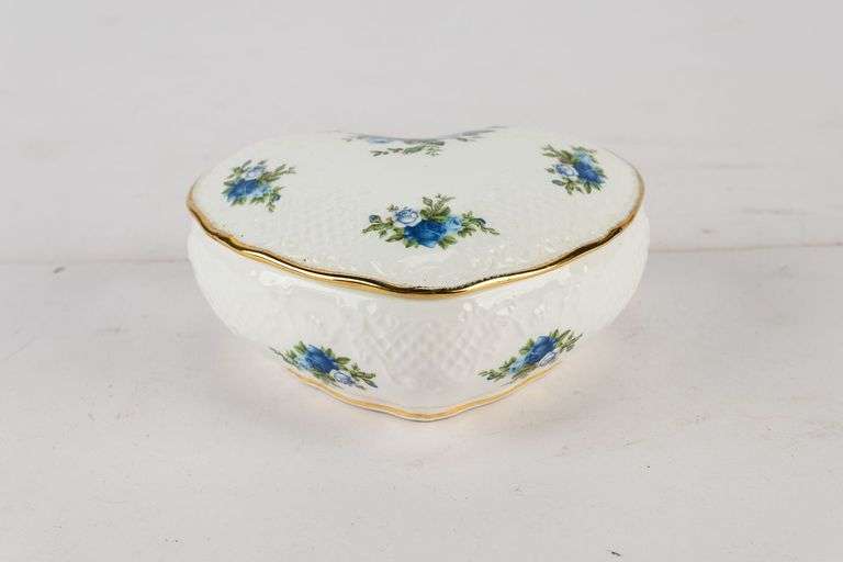 Royal Albert "Moonlight Rose" Heart-shaped China Trinket Box