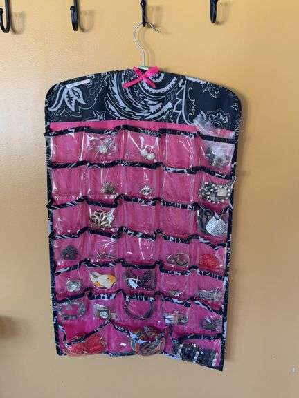 Assorted Costume Jewelry & Hanging Organizer