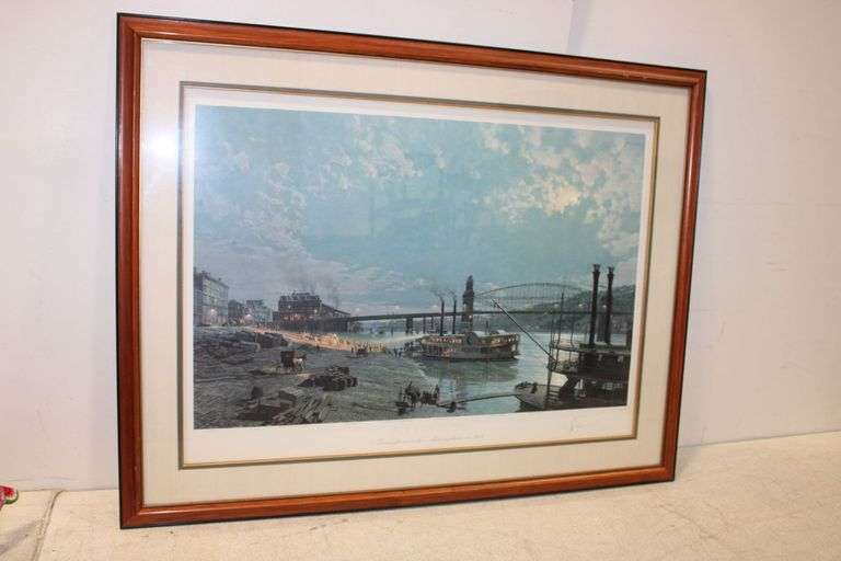 Pittsburgh: Moonlight over the Monongahela in 1885 Print